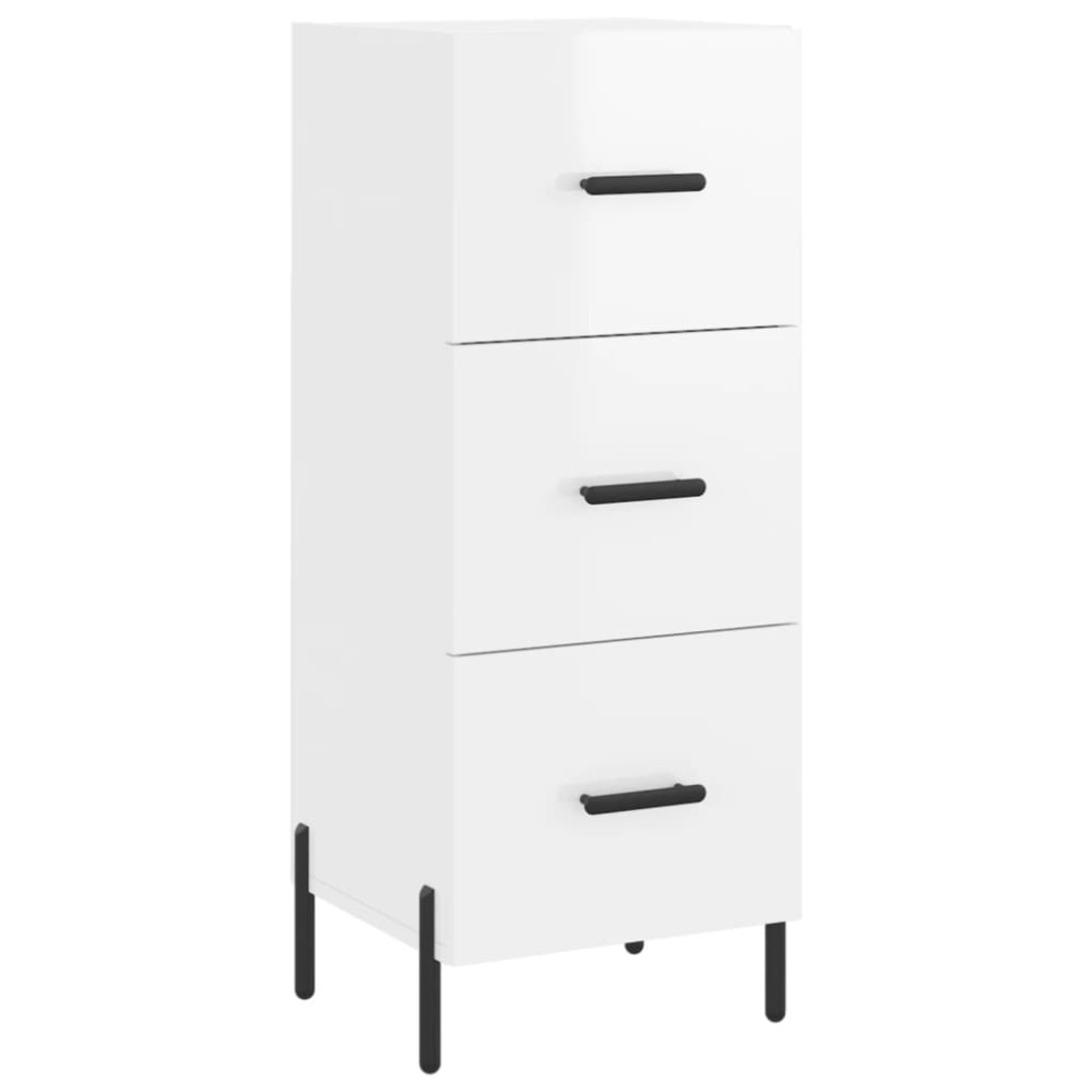 vidaXL Servantă, alb extralucios, 34,5x34x90 cm, lemn compozit