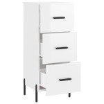 vidaXL Servantă, alb extralucios, 34,5x34x90 cm, lemn compozit