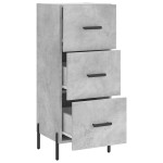 vidaXL Servantă, gri beton, 34,5x34x90 cm, lemn compozit