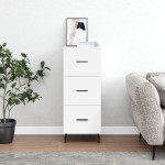 vidaXL Servantă, alb, 34,5x34x90 cm, lemn compozit vidaXL Servantă, alb, 34,5x34x90 cm, lemn compozit