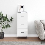 vidaXL Servantă, alb extralucios, 34,5x34x90 cm, lemn compozit vidaXL Servantă, alb extralucios, 34,5x34x90 cm, lemn compozit
