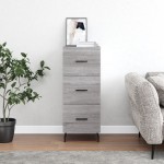 vidaXL Servantă, gri sonoma, 34,5x34x90 cm, lemn compozit vidaXL Servantă, gri sonoma, 34,5x34x90 cm, lemn compozit