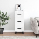 vidaXL Servantă, alb, 34,5x34x90 cm, lemn compozit vidaXL Servantă, alb, 34,5x34x90 cm, lemn compozit