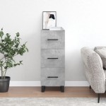vidaXL Servantă, gri beton, 34,5x34x90 cm, lemn compozit