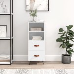 vidaXL Servantă, alb, 34,5x34x90 cm, lemn compozit vidaXL Servantă, alb, 34,5x34x90 cm, lemn compozit