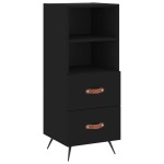 vidaXL Servantă, negru, 34,5x34x90 cm, lemn compozit