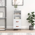 vidaXL Servantă, alb extralucios, 34,5x34x90 cm, lemn compozit vidaXL Servantă, alb extralucios, 34,5x34x90 cm, lemn compozit