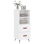vidaXL Servantă, alb extralucios, 34,5x34x90 cm, lemn compozit vidaXL Servantă, alb extralucios, 34,5x34x90 cm, lemn compozit