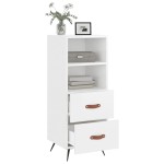 vidaXL Servantă, alb extralucios, 34,5x34x90 cm, lemn compozit vidaXL Servantă, alb extralucios, 34,5x34x90 cm, lemn compozit