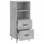 vidaXL Servantă, gri beton, 34,5x34x90 cm, lemn compozit
