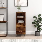 vidaXL Servantă, stejar fumuriu, 34,5x34x90 cm, lemn compozit vidaXL Servantă, stejar fumuriu, 34,5x34x90 cm, lemn compozit