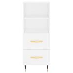 vidaXL Servantă, alb, 34,5x34x90 cm, lemn compozit vidaXL Servantă, alb, 34,5x34x90 cm, lemn compozit