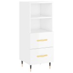 vidaXL Servantă, alb extralucios, 34,5x34x90 cm, lemn compozit vidaXL Servantă, alb extralucios, 34,5x34x90 cm, lemn compozit