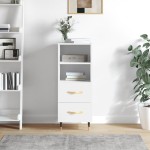 vidaXL Servantă, alb extralucios, 34,5x34x90 cm, lemn compozit vidaXL Servantă, alb extralucios, 34,5x34x90 cm, lemn compozit
