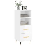 vidaXL Servantă, alb extralucios, 34,5x34x90 cm, lemn compozit vidaXL Servantă, alb extralucios, 34,5x34x90 cm, lemn compozit