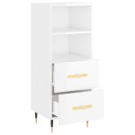 vidaXL Servantă, alb extralucios, 34,5x34x90 cm, lemn compozit vidaXL Servantă, alb extralucios, 34,5x34x90 cm, lemn compozit