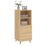 vidaXL Servantă, stejar sonoma, 34,5x34x90 cm, lemn compozit vidaXL Servantă, stejar sonoma, 34,5x34x90 cm, lemn compozit