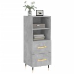 vidaXL Servantă, gri beton, 34,5x34x90 cm, lemn compozit