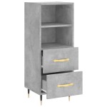 vidaXL Servantă, gri beton, 34,5x34x90 cm, lemn compozit