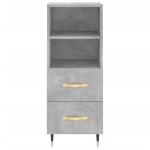 vidaXL Servantă, gri beton, 34,5x34x90 cm, lemn compozit