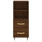vidaXL Servantă, stejar maro, 34,5x34x90 cm, lemn compozit