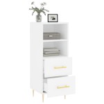vidaXL Servantă, alb, 34,5x34x90 cm, lemn compozit vidaXL Servantă, alb, 34,5x34x90 cm, lemn compozit
