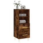 vidaXL Servantă, stejar fumuriu, 34,5x34x90 cm, lemn compozit vidaXL Servantă, stejar fumuriu, 34,5x34x90 cm, lemn compozit