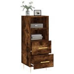vidaXL Servantă, stejar fumuriu, 34,5x34x90 cm, lemn compozit vidaXL Servantă, stejar fumuriu, 34,5x34x90 cm, lemn compozit