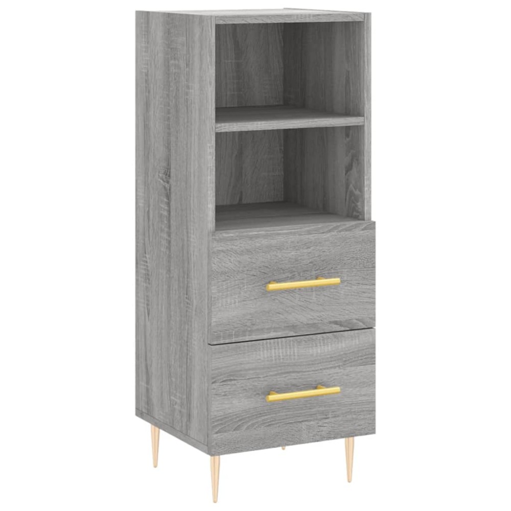 vidaXL Servantă, gri sonoma, 34,5x34x90 cm, lemn compozit