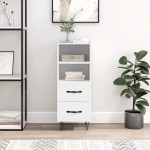 vidaXL Servantă, alb, 34,5x34x90 cm, lemn compozit vidaXL Servantă, alb, 34,5x34x90 cm, lemn compozit