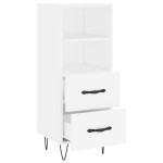 vidaXL Servantă, alb, 34,5x34x90 cm, lemn compozit vidaXL Servantă, alb, 34,5x34x90 cm, lemn compozit