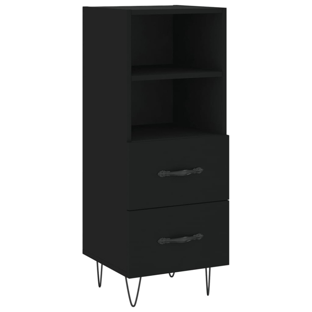 vidaXL Servantă, negru, 34,5x34x90 cm, lemn compozit