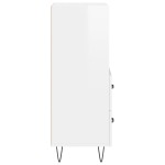 vidaXL Servantă, alb extralucios, 34,5x34x90 cm, lemn compozit vidaXL Servantă, alb extralucios, 34,5x34x90 cm, lemn compozit