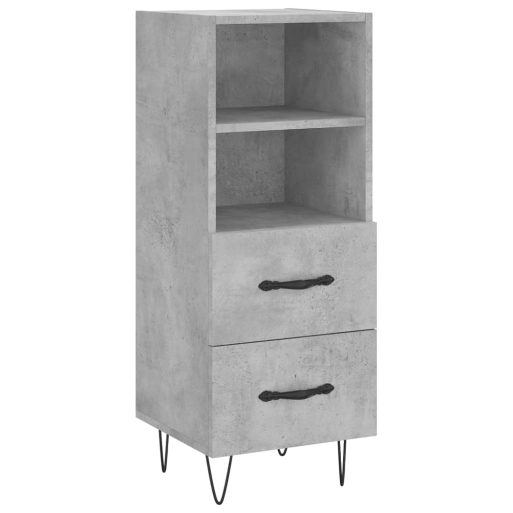 vidaXL Servantă, gri beton, 34,5x34x90 cm, lemn compozit