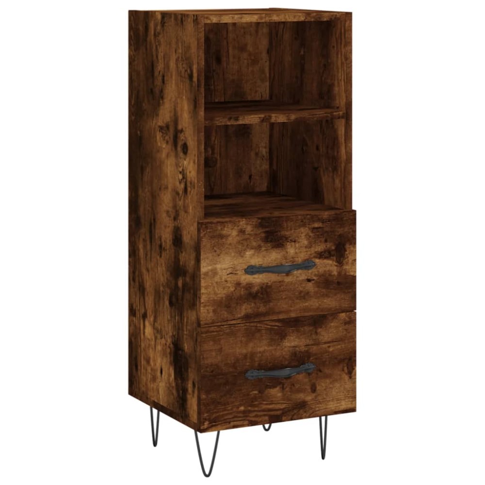 vidaXL Servantă, stejar fumuriu, 34,5x34x90 cm, lemn compozit