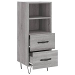 vidaXL Servantă, gri sonoma, 34,5x34x90 cm, lemn compozit vidaXL Servantă, gri sonoma, 34,5x34x90 cm, lemn compozit