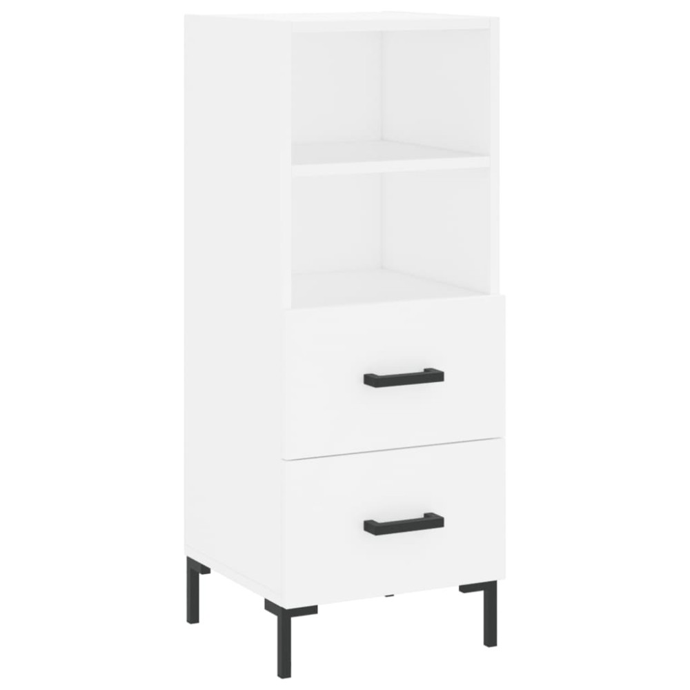 vidaXL Servantă, alb, 34,5x34x90 cm, lemn compozit
