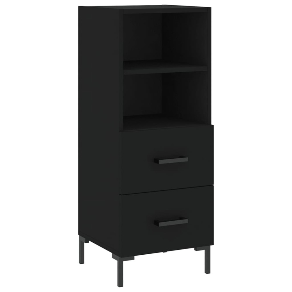 vidaXL Servantă, negru, 34,5x34x90 cm, lemn compozit