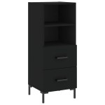 vidaXL Servantă, negru, 34,5x34x90 cm, lemn compozit