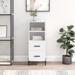 vidaXL Servantă, alb, 34,5x34x90 cm, lemn compozit vidaXL Servantă, alb, 34,5x34x90 cm, lemn compozit