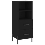 vidaXL Servantă, negru, 34,5x34x90 cm, lemn compozit vidaXL Servantă, negru, 34,5x34x90 cm, lemn compozit