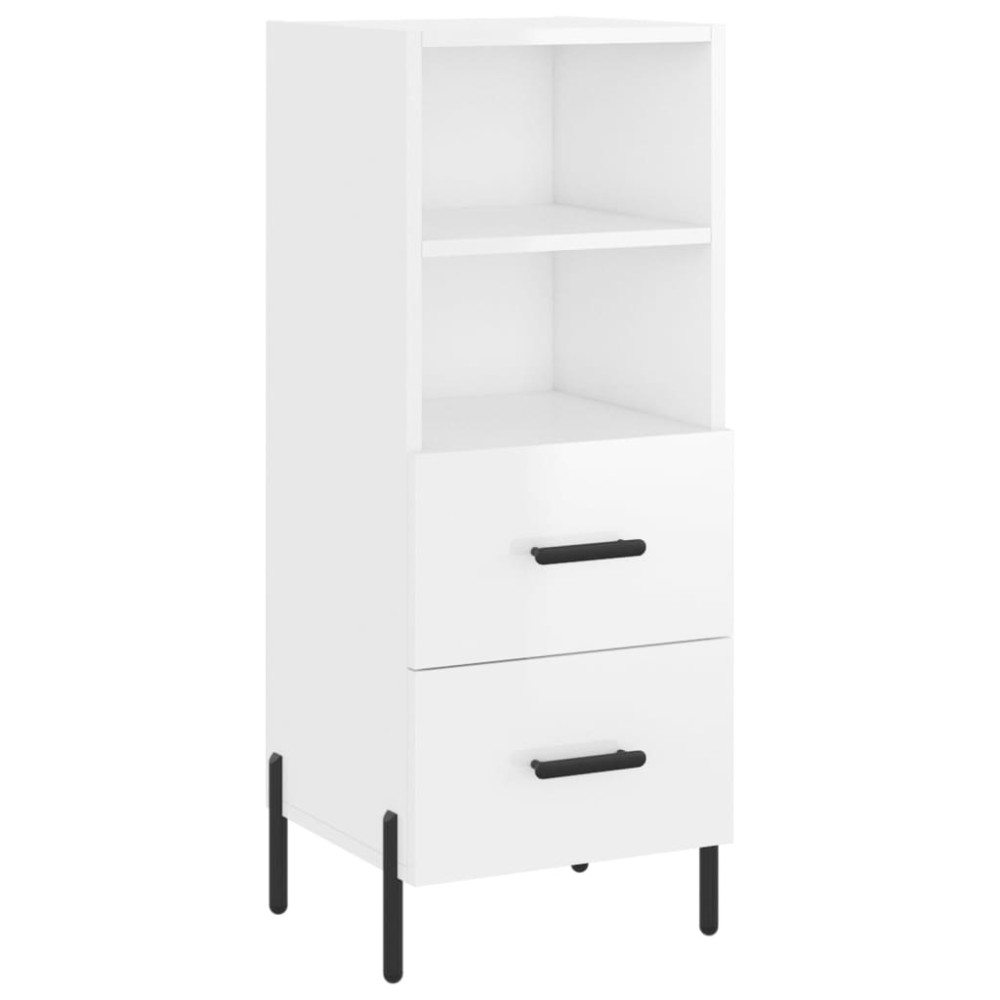 vidaXL Servantă, alb extralucios, 34,5x34x90 cm, lemn compozit