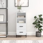 vidaXL Servantă, alb extralucios, 34,5x34x90 cm, lemn compozit vidaXL Servantă, alb extralucios, 34,5x34x90 cm, lemn compozit