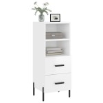 vidaXL Servantă, alb extralucios, 34,5x34x90 cm, lemn compozit vidaXL Servantă, alb extralucios, 34,5x34x90 cm, lemn compozit