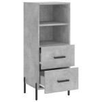 vidaXL Servantă, gri beton, 34,5x34x90 cm, lemn compozit