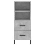 vidaXL Servantă, gri beton, 34,5x34x90 cm, lemn compozit