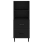 vidaXL Servantă, negru, 34,5x34x90 cm, lemn compozit