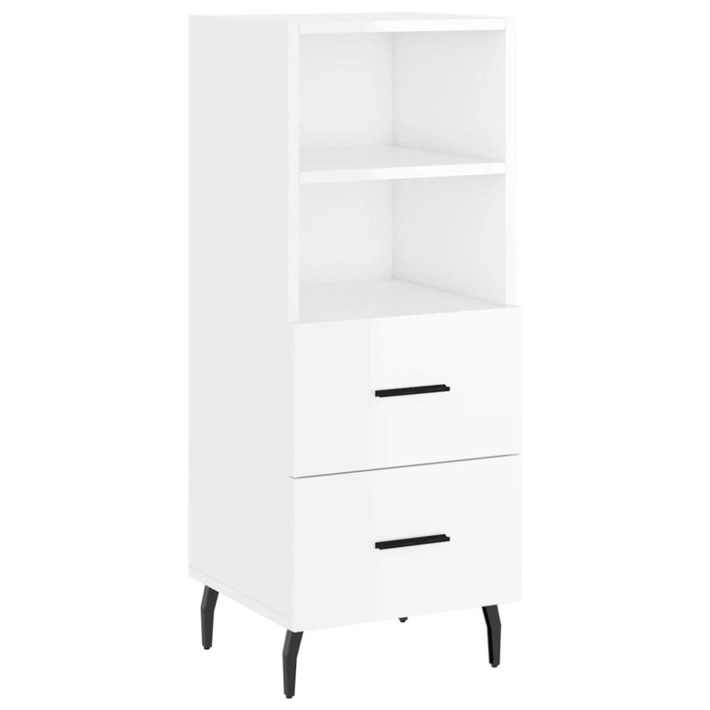 vidaXL Servantă, alb extralucios, 34,5x34x90 cm, lemn compozit