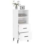 vidaXL Servantă, alb extralucios, 34,5x34x90 cm, lemn compozit vidaXL Servantă, alb extralucios, 34,5x34x90 cm, lemn compozit