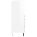 vidaXL Servantă, alb extralucios, 34,5x34x90 cm, lemn compozit vidaXL Servantă, alb extralucios, 34,5x34x90 cm, lemn compozit